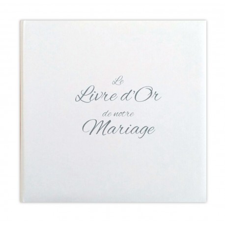 Livre d'or Mariage blanc effet toilé - Made in Fance