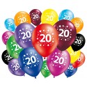 Lot de 20 ballons anniversaire 20 ans