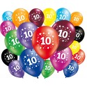 Lot de 20 ballons anniversaire 10 ans